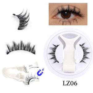 Magnetic eyelashes with applicator kit for natural voluminous 3D faux mink lash look