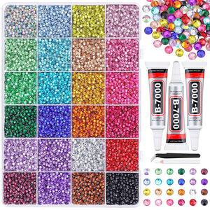 Multicolor Rhinestone Set for DIY Nail Art and Crafts.