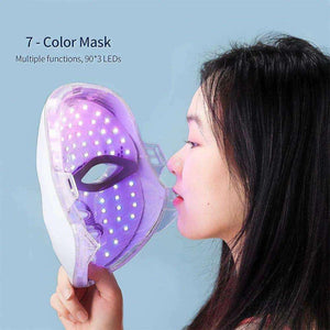 Arabelle Beauty 7-Color LED Face & Neck Mask - Rechargeable Light Therapy.