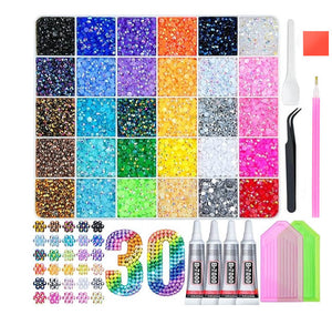 Multicolor Rhinestone Set for DIY Nail Art and Crafts.