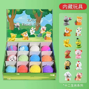 Colorful crystal bath salt ball sets for children, best bath toys with hidden zodiac surprises and soothing scents