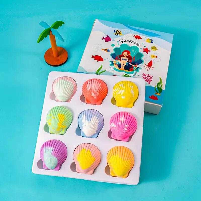 12pcs*60g Kids Bath Balls Marine Toy Scented Bath Salt Balls Explosive Essential Oil Bath Balls Bubble Bubble Bombs.