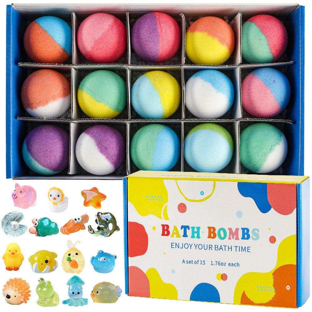 12pcs*60g Kids Bath Balls Marine Toy Scented Bath Salt Balls Explosive Essential Oil Bath Balls Bubble Bubble Bombs.