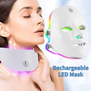 Arabelle Beauty 7-Color LED Face Neck Mask with rechargeable light therapy for skincare rejuvenation