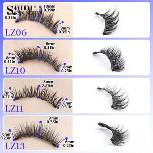 Magnetic eyelashes kit with applicator for natural, voluminous 3D faux mink lashes, glue-free and reusable