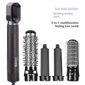 5-in-1 Professional Air Styler & Hair Dryer – Multi-Head Hot Air Brush Set for Curling, Straightening, and Volumizing | Ionic Hair Styling Wand with Auto-Wrap Barrels.