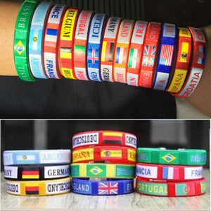 سوار معصم قماشي بتصاميم أعلام الدول World Cup Style.