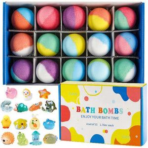 Colorful crystal bath salt ball sets with hidden zodiac toys, the best bath toys for kids