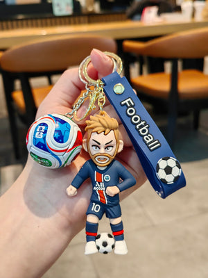 ميدالية مفاتيح Football بتصميم لاعبي كرة القدم المحترفين.