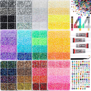 Multicolor Rhinestone Set for DIY Nail Art and Crafts.