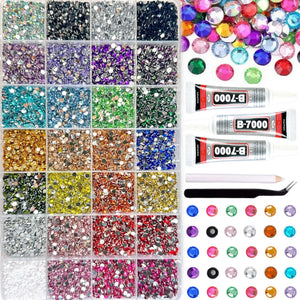Multicolor Rhinestone Set for DIY Nail Art and Crafts.