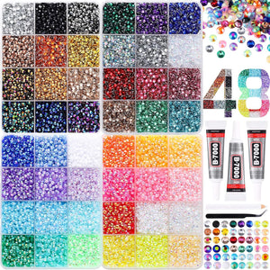 Multicolor Rhinestone Set for DIY Nail Art and Crafts.