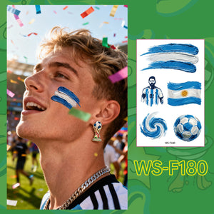 2026 World Cup Temporary Tattoos – Football Cheer Stickers for Face and Body.