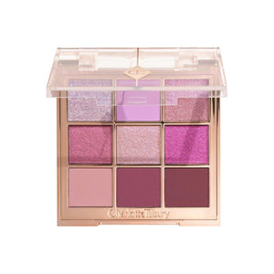 Charlotte Tilbury 9-pan eyeshadow palette with matte and shimmer shades in rose gold compact
