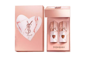 YSL Saint Laurent Pink Gold Limited Love Gift Box with heart-shaped opening and marble pattern case
