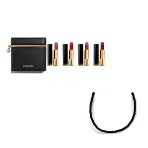 CHANEL 4-piece lipstick collection with Pearl Pouch and gift bag