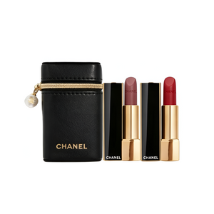 CHANEL Pearl Pouch with 2 Rouge Allure Velvet lipsticks set.
