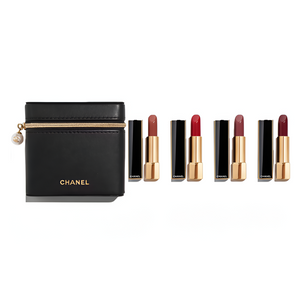 CHANEL Limited Pearl Pouch with 4-piece velvet lipstick set in curated luminous matte shades