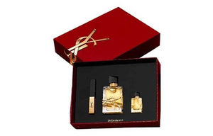 YSL Yves Saint Laurent Libre luxury fragrance gift set with Eau de Parfum, travel spray, and miniature in designer box