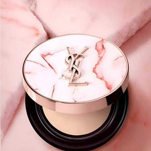 YSL Saint Laurent Pink Stone compact with rose gold case and natural beige powder
