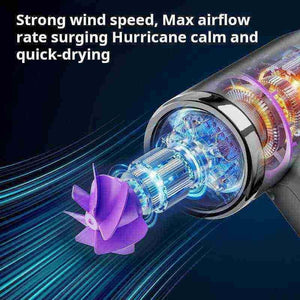 Wireless high-speed hair dryer with strong airflow for quick drying.