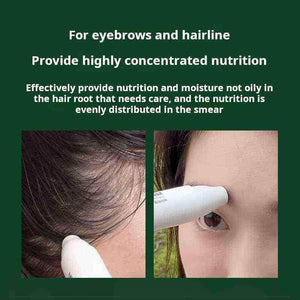 Scalp Care Serum nourishing eyebrows and hairline with concentrated moisture and nutrition application.
