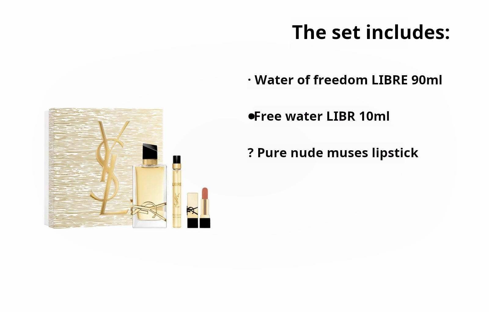 YSL Eau de Parfum Set (Eau de Parfum, Floral Fruity Scent, 90ml Full Size + 10ml Sample + Sample Lipstick) - Birthday Gift, New Year's Gift, or Girlfriend Gift