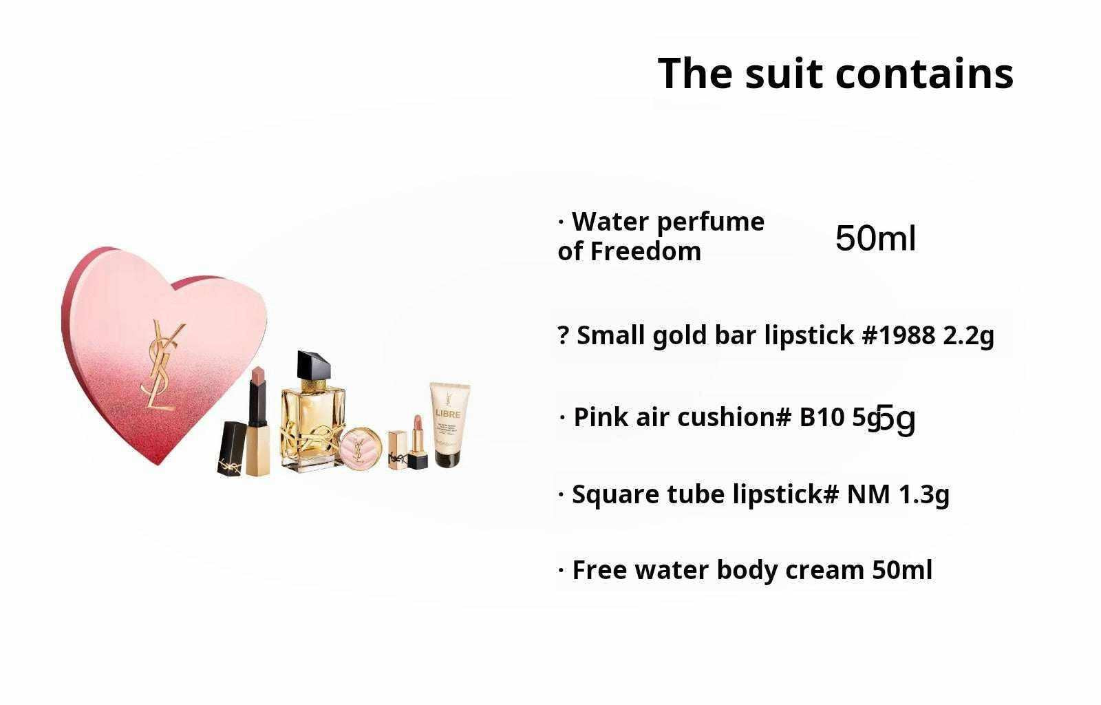 YSL Libre Luxury Perfume and Makeup Heart-Shaped Beauty Gift Set.