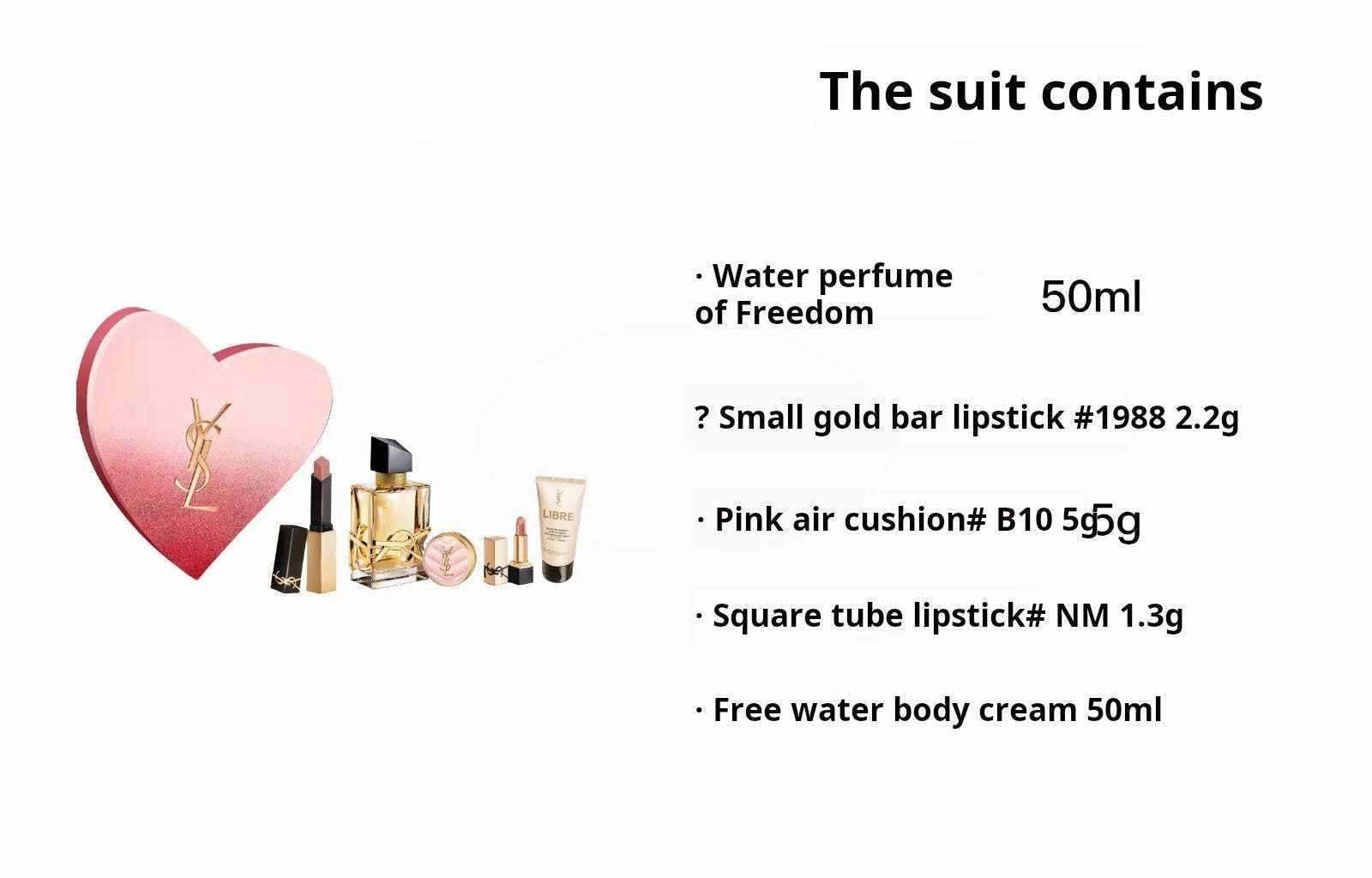 YSL Libre Luxury Perfume and Makeup Heart-Shaped Beauty Gift Set.