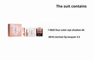 YSL Limited Edition Marble Heart Makeup Set: Eyeshadow & Lip Lacquer.