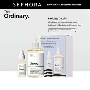 The Ordinary Formula Glycolic Acid & Ergothioneine Toner (AHA Water) to improve radiance.