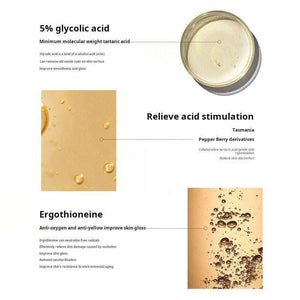 The Ordinary Formula Glycolic Acid & Ergothioneine Toner (AHA Water) to improve radiance.