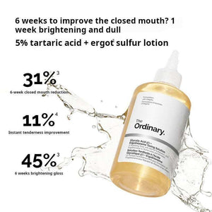 The Ordinary Formula Glycolic Acid & Ergothioneine Toner (AHA Water) to improve radiance.