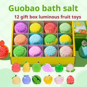 Colorful crystal bath salt balls with hidden zodiac toys, the best bath toys for kids' fun and safe bath time experience