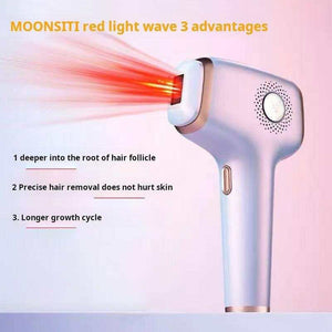 MOONSITI red light IPL hair removal instrument for painless permanent results with ergonomic design and skin protection