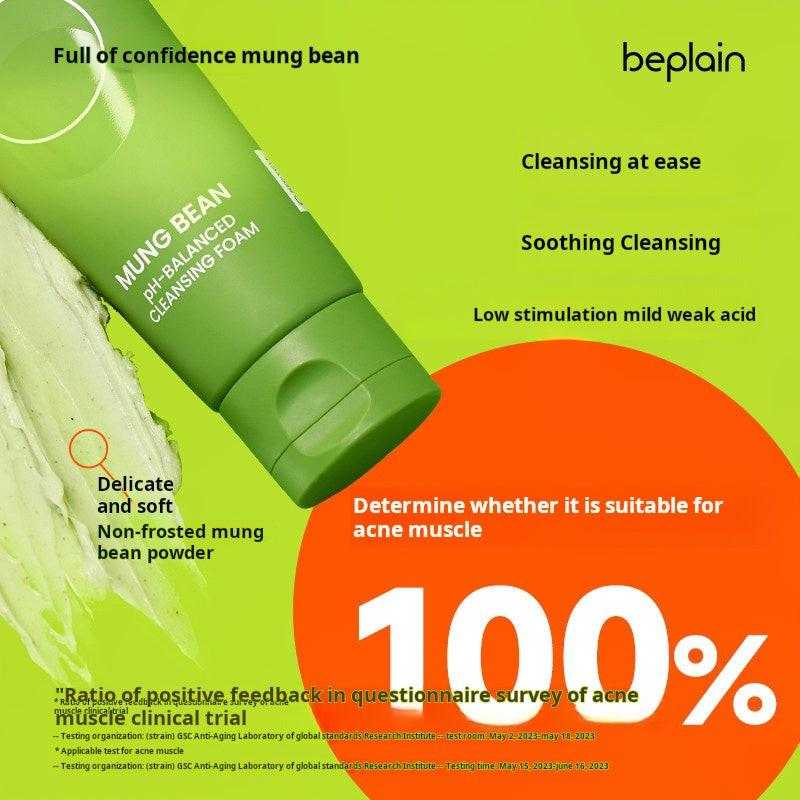Korean beplain mung bean facial cleanser female amino acid cleanser oliveyoung official authentic