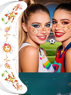 Five stickers for the US, Canada, and Mexico World Cup tattoo stickers, football match support freckles, face stickers, sweat-proof party makeup stickers, and more.