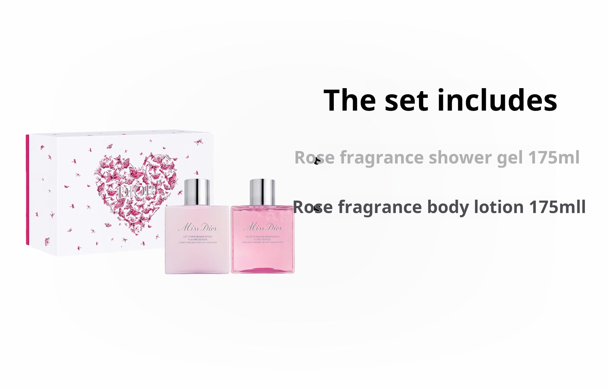 DIOR Dior Miss Dior Rose Fragrance Gift Box Gentle Cleansing Long-lasting Limited Edition Valentine's Day Gift Box 175ml+175ml