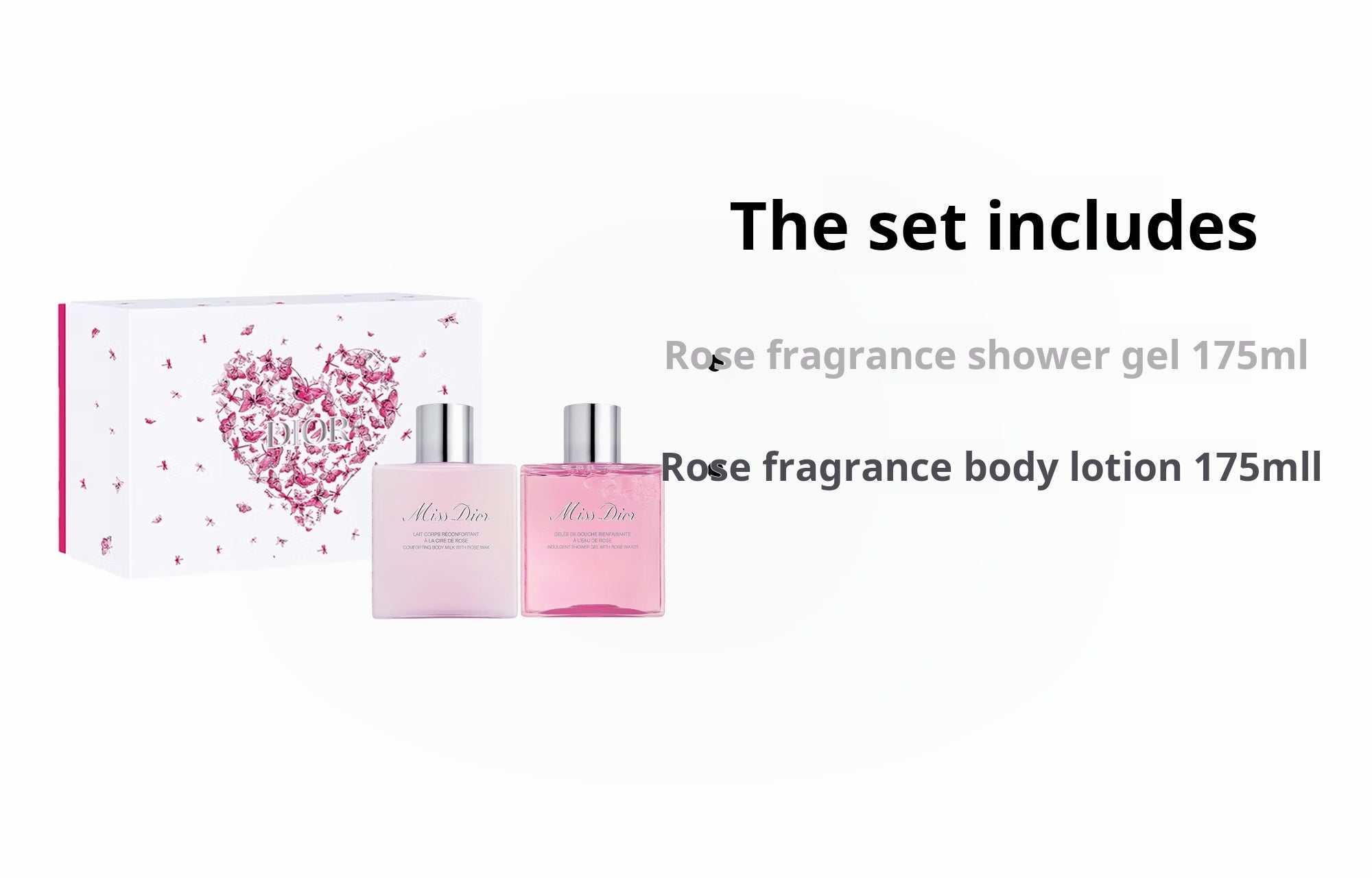 DIOR Dior Miss Dior Rose Fragrance Gift Box Gentle Cleansing Long-lasting Limited Edition Valentine's Day Gift Box 175ml+175ml
