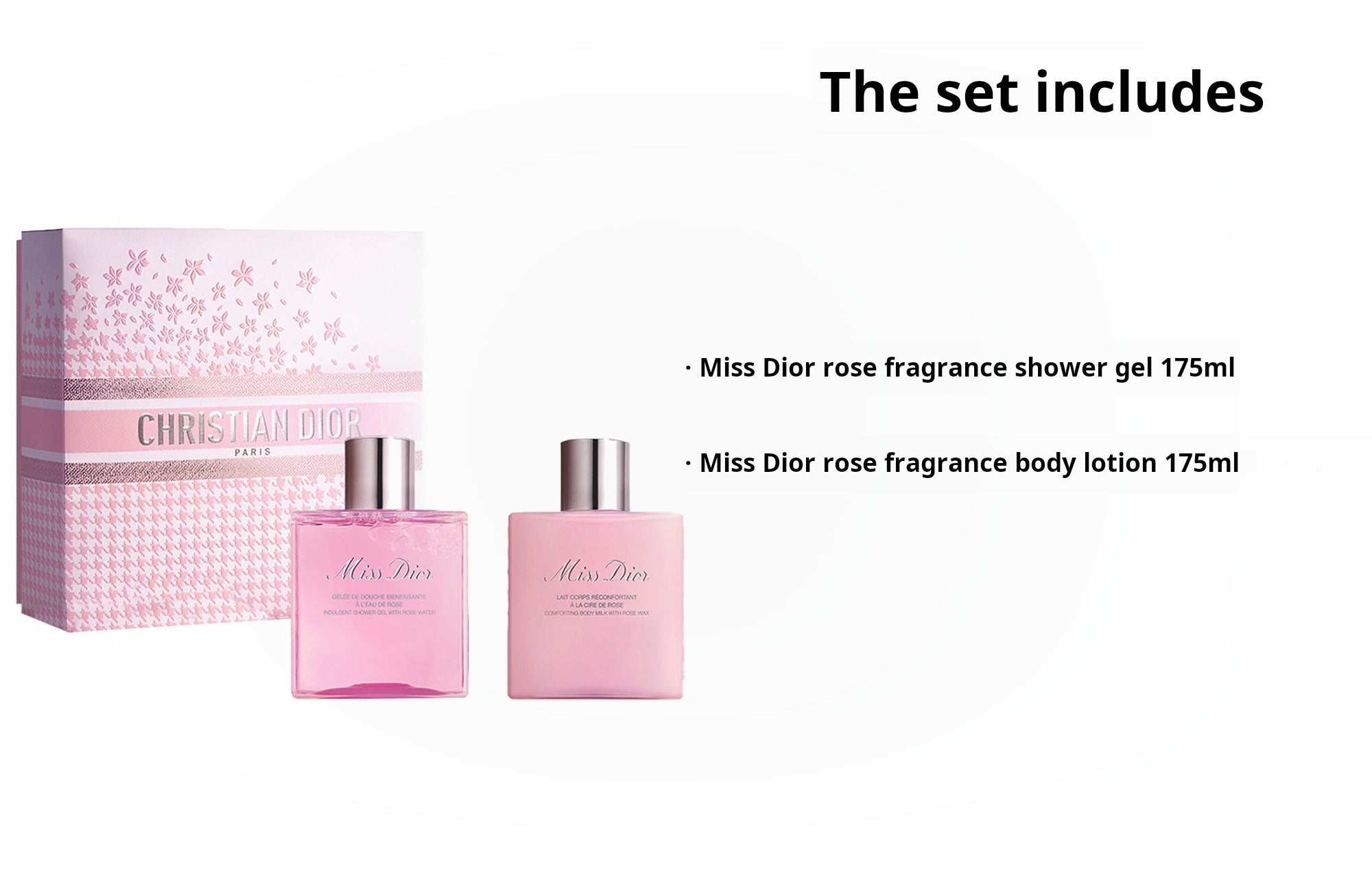 DIOR Valentine's Day Limited Edition Miss Dior Floral Sweetheart Fragrance Gift Box, Long-lasting Fragrance, Romantic and Sweet Floral Scent, 175ml+175ml