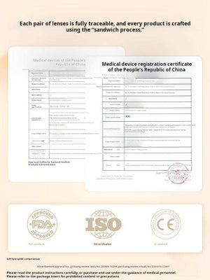 Official quality certification documents displaying FDA, ISO, and CE logos to guarantee authentic product manufacturing.