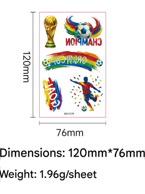 2026 World Cup Temporary Tattoos – Football Cheer Stickers for Face and Body.