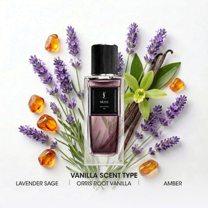 قارورة عطر MUSE مع زهور الخزامى والتوليب