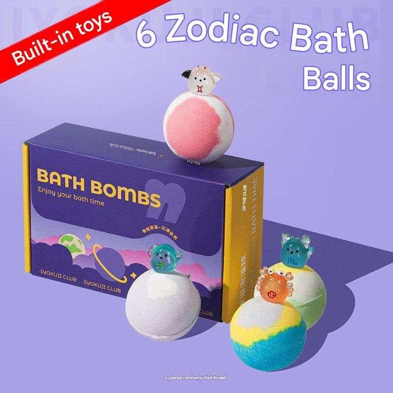 IYOKUJI CLUB 12 Zodiac Kids Bath Bombs with Hidden Toys.