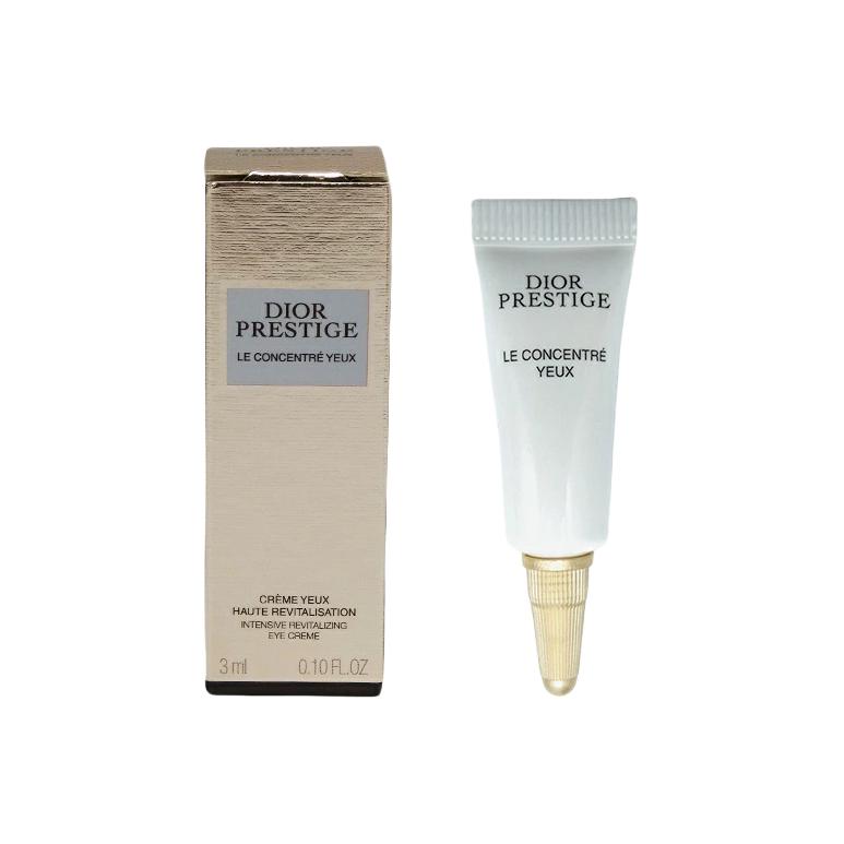 عينة كريم عين ديور Floral Secret Essence في أنبوب أبيض بطرف تطبيق ذهبي