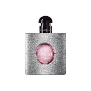 عطر سان لوران Black Opium Silver Edition بعبوة فضية لامعة مع ملصق وردي