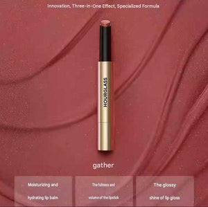 Hourglass light mist gold rabbit lipstick + small gold tube mouth red makeup set