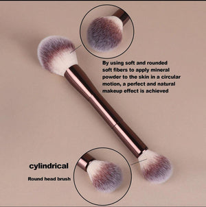 Yishi 3 coffee brown series multi-use double-headed makeup brush