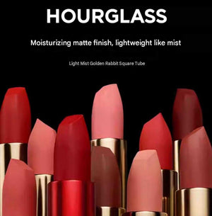 Hourglass light mist gold rabbit lipstick + small gold tube mouth red makeup set
