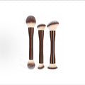 Yishi 3 coffee brown series multi-use double-headed makeup brush